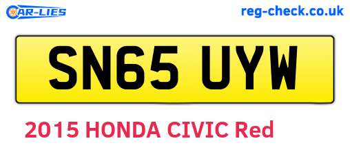 SN65UYW are the vehicle registration plates.