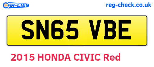 SN65VBE are the vehicle registration plates.
