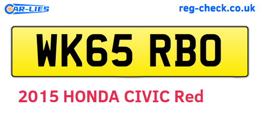 WK65RBO are the vehicle registration plates.
