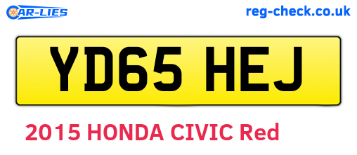 YD65HEJ are the vehicle registration plates.