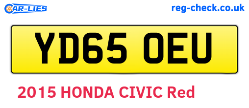 YD65OEU are the vehicle registration plates.