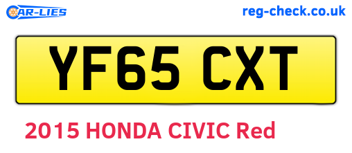 YF65CXT are the vehicle registration plates.