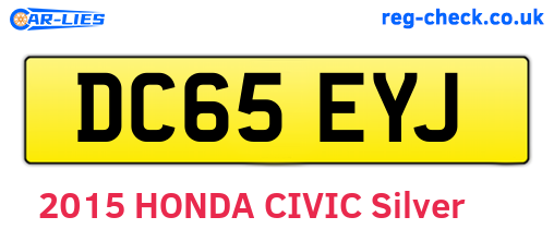 DC65EYJ are the vehicle registration plates.