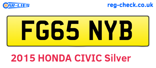 FG65NYB are the vehicle registration plates.