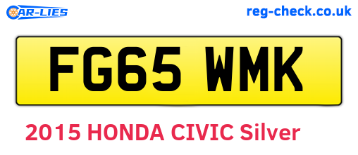 FG65WMK are the vehicle registration plates.