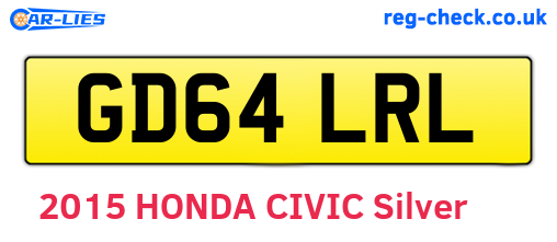 GD64LRL are the vehicle registration plates.