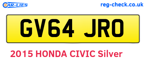 GV64JRO are the vehicle registration plates.