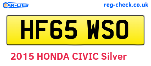 HF65WSO are the vehicle registration plates.