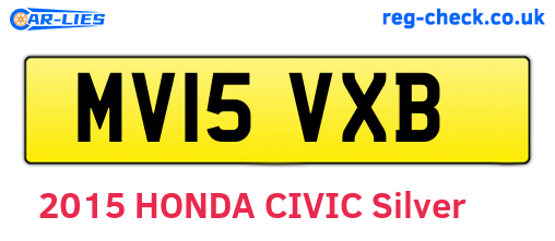 MV15VXB are the vehicle registration plates.