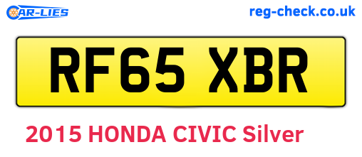 RF65XBR are the vehicle registration plates.