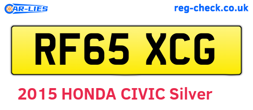 RF65XCG are the vehicle registration plates.