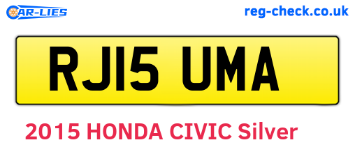 RJ15UMA are the vehicle registration plates.