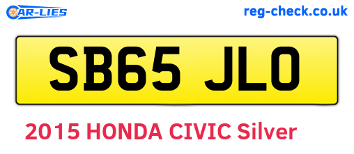 SB65JLO are the vehicle registration plates.
