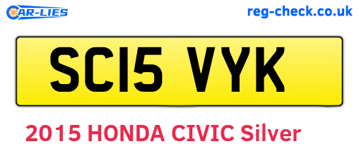 SC15VYK are the vehicle registration plates.