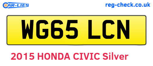 WG65LCN are the vehicle registration plates.