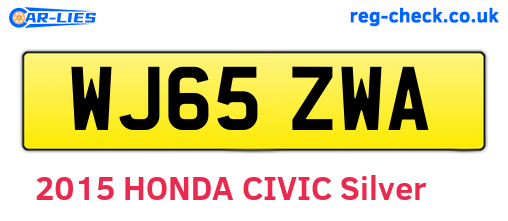 WJ65ZWA are the vehicle registration plates.
