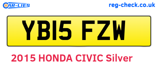 YB15FZW are the vehicle registration plates.