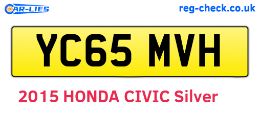 YC65MVH are the vehicle registration plates.