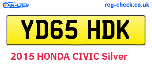 YD65HDK are the vehicle registration plates.