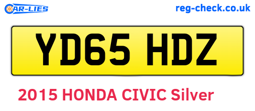 YD65HDZ are the vehicle registration plates.