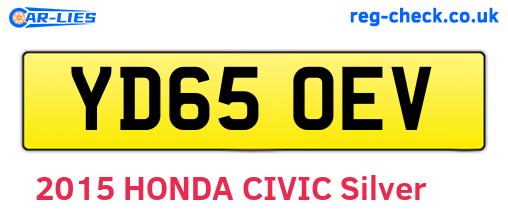YD65OEV are the vehicle registration plates.
