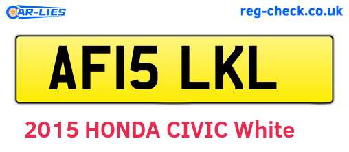 AF15LKL are the vehicle registration plates.