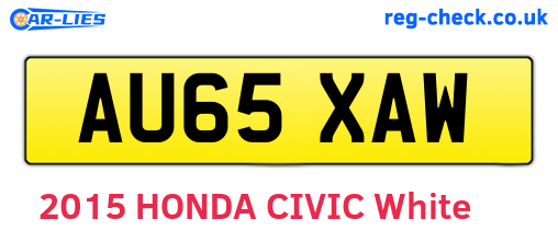AU65XAW are the vehicle registration plates.