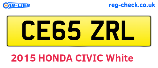 CE65ZRL are the vehicle registration plates.