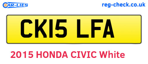 CK15LFA are the vehicle registration plates.