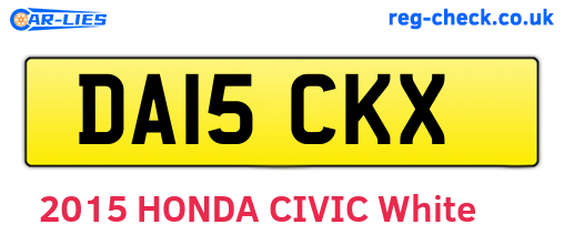 DA15CKX are the vehicle registration plates.