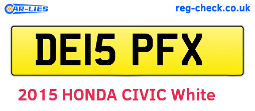 DE15PFX are the vehicle registration plates.