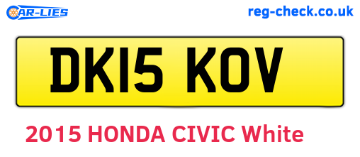 DK15KOV are the vehicle registration plates.
