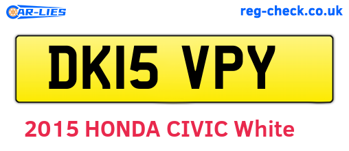 DK15VPY are the vehicle registration plates.