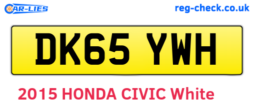 DK65YWH are the vehicle registration plates.