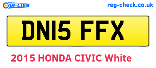 DN15FFX are the vehicle registration plates.