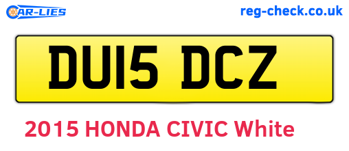 DU15DCZ are the vehicle registration plates.