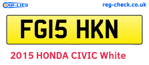FG15HKN are the vehicle registration plates.