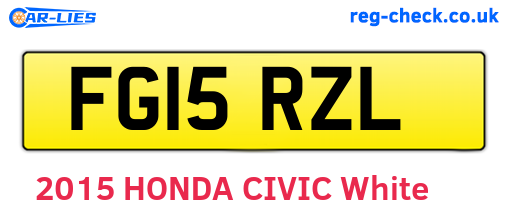 FG15RZL are the vehicle registration plates.