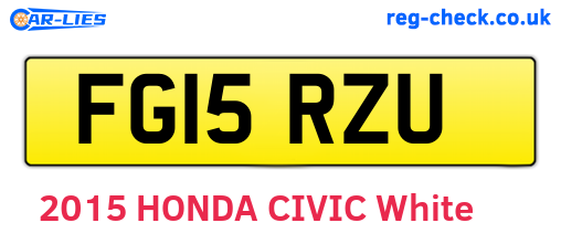 FG15RZU are the vehicle registration plates.