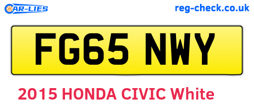 FG65NWY are the vehicle registration plates.
