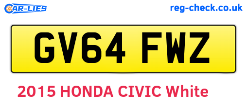 GV64FWZ are the vehicle registration plates.