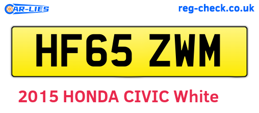 HF65ZWM are the vehicle registration plates.