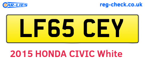 LF65CEY are the vehicle registration plates.