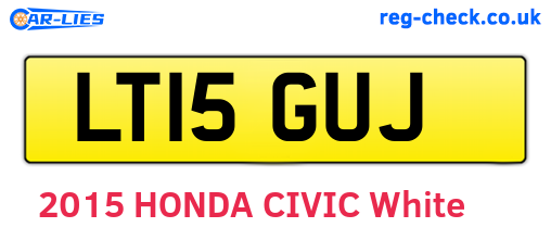 LT15GUJ are the vehicle registration plates.