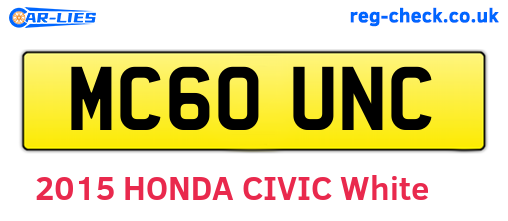 MC60UNC are the vehicle registration plates.