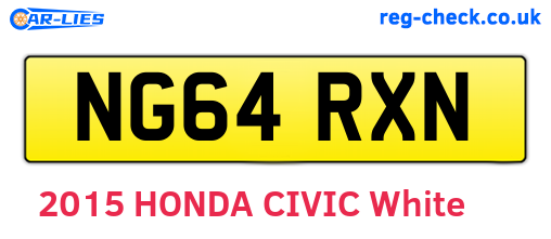 NG64RXN are the vehicle registration plates.