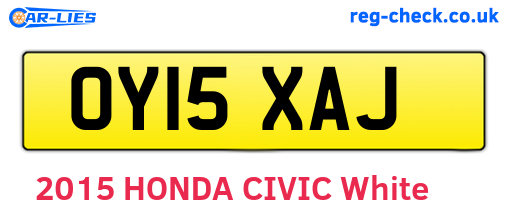 OY15XAJ are the vehicle registration plates.