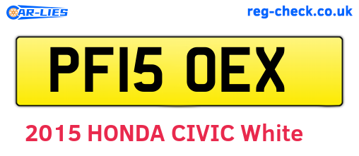 PF15OEX are the vehicle registration plates.