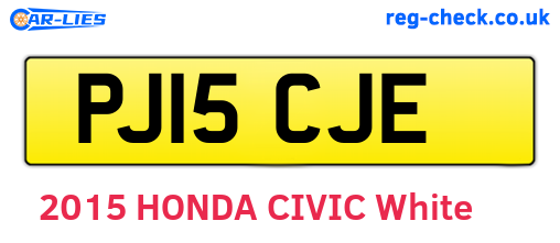 PJ15CJE are the vehicle registration plates.