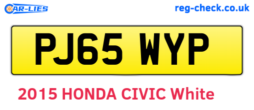 PJ65WYP are the vehicle registration plates.